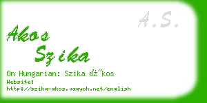 akos szika business card